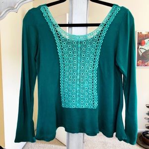 GREEN CROCHET BACK TOP